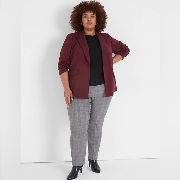 Lane Bryant Maroon Ponte Blazer - Picture 7 of 7
